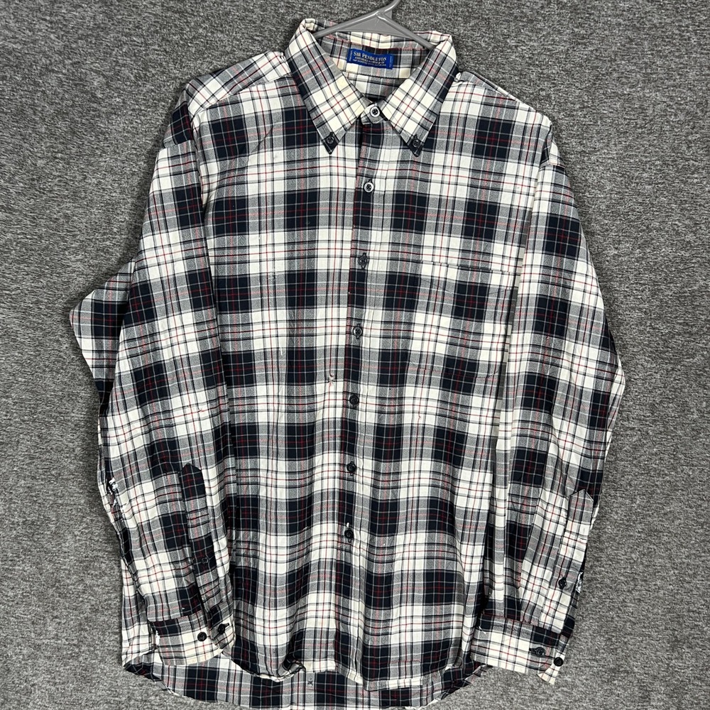 Sir‎ Pendleton Mens Large Plaid Flannel Button Down Long Sleeve Shirt